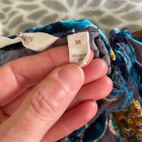 Soft Surroundings Velvet Burnout Floral Long Sleeve Kimono Top Medium Fairy Goth - Picture 5 of 8